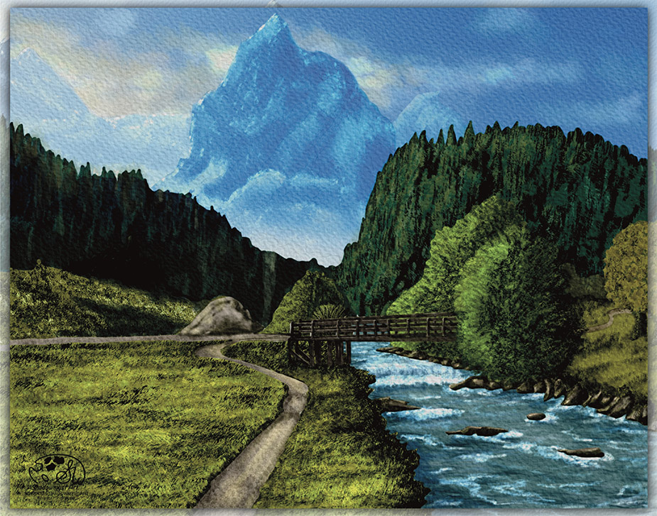 Home "Nature's Gifts" a digital landscape painting.