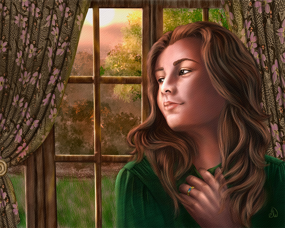Home "A Summer Evening" one of a 3 part series "Windows".