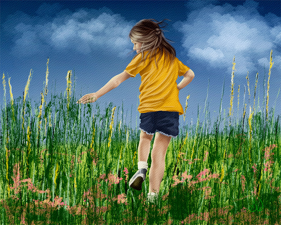 Home "Childhood Summer Days" a digital narrative composition.