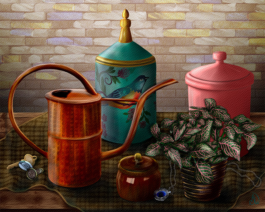 Home "The Shapes of Memories" a digital still life of objects that bring memories.